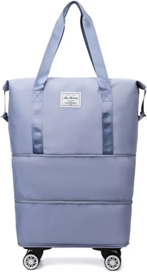2025 New Large Capacity Travel Bag with Removable Wheels - Ultimate Lightweight Expandable Foldable Wheeled Carry-On Luggage for Travel Accessories (blue)