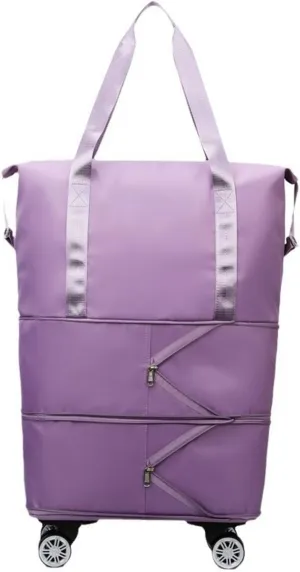 2025 New Large Capacity Travel Bag with Removable Wheels - Ultimate Lightweight Expandable Foldable Wheeled Carry-On Luggage for Travel Accessories (purple)