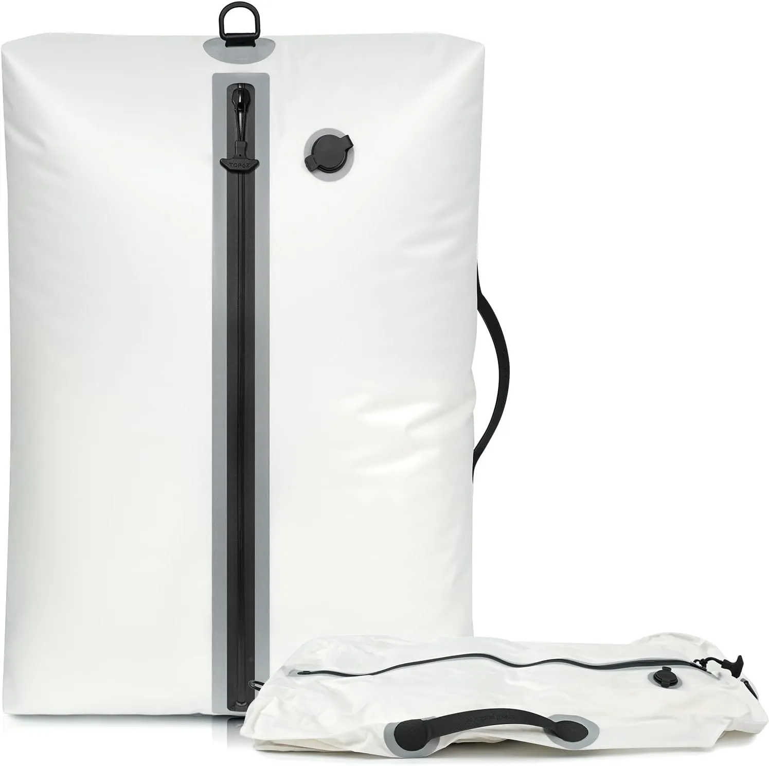 BAGAIL TPU Vacuum Bag for Travel, Reusable Compression Bag with IPX8 Waterproof Zipper, Save Space for Suitcase, Backpack and Carry on (Beige, Large, No Pump)