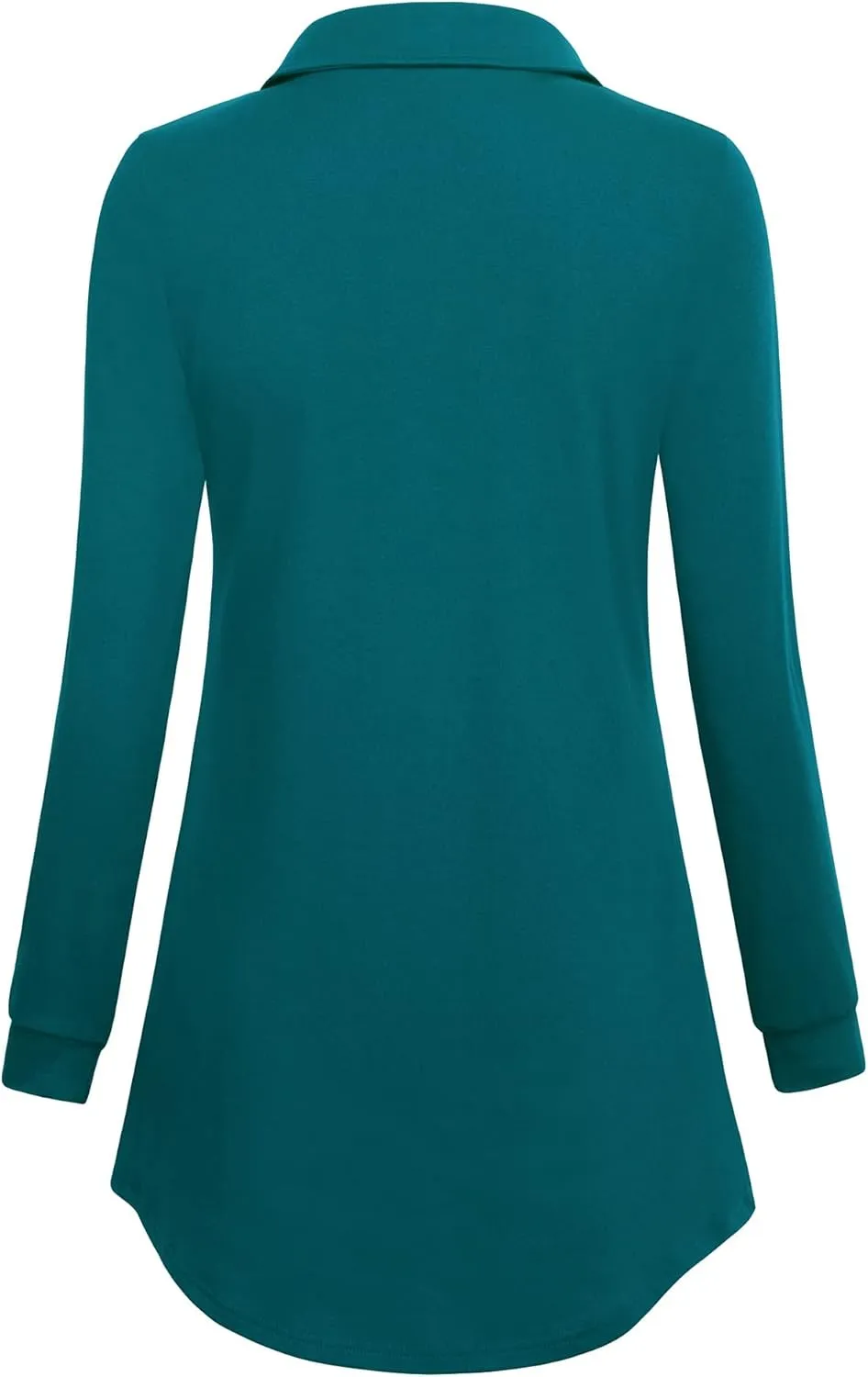 Bebonnie Womens Long Sleeve Casual Lapel V Neck Pullover Tunic Blouse Tops with Buttons