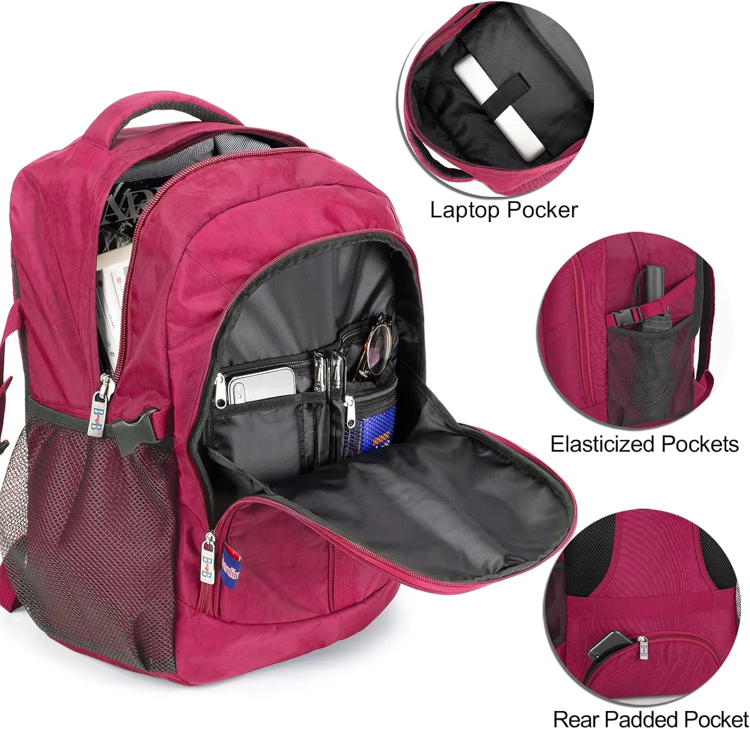 Boardingblue Under-Seat Backpack for Spirit, Frontier, American - Fits 18 x 13 x 8 Inches - Perfect Personal Item for Easy Air Travel - TSA Approved (Purple)