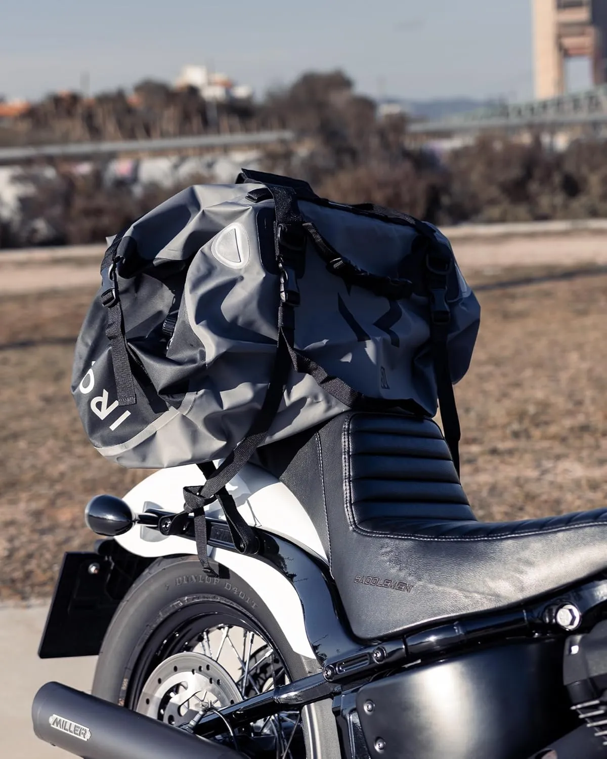 BORLENI Waterproof Motorcycle Dry Bag 500D PVC Motorcycle Dry Duffel Bag Luggage Tail Bag for Motorcycling Skiing Travel Hiking Camping (Gray,30L)