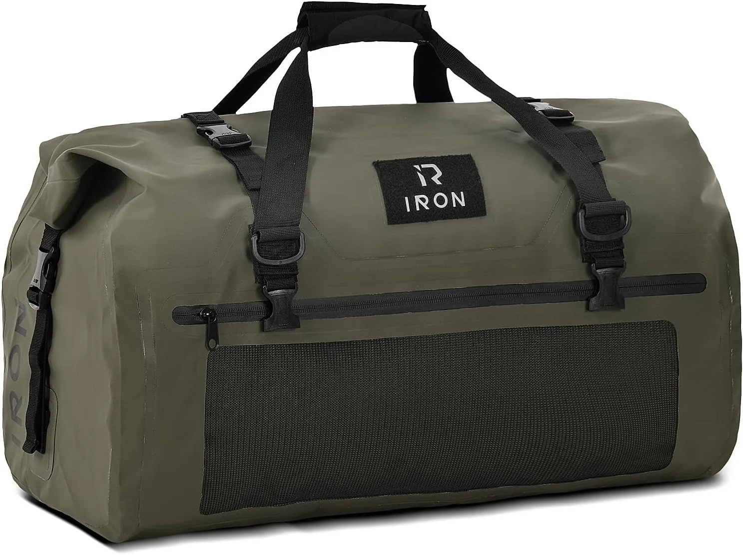 BORLENI Waterproof Motorcycle Dry Bag 500D PVC Motorcycle Dry Duffel Bag Luggage Tail Bag for Motorcycling Skiing Travel Hiking Camping (Olive,30L)