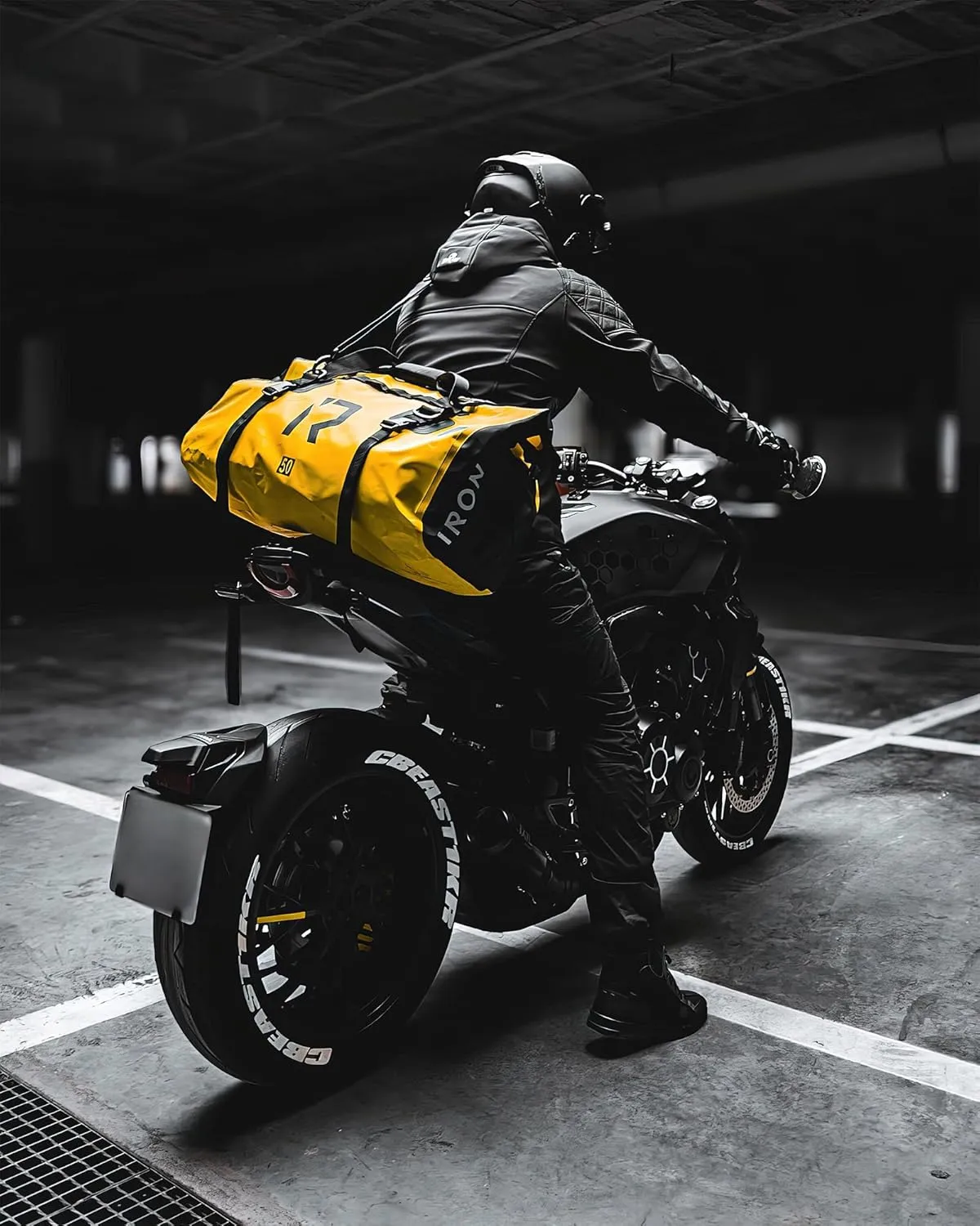 BORLENI Waterproof Motorcycle Dry Bag 500D PVC Motorcycle Dry Duffel Bag Luggage Tail Bag for Motorcycling Skiing Travel Hiking Camping (Yellow,30L)
