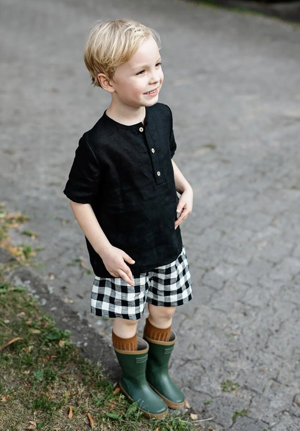 Boys Linen Henley Shirt for Kids Button Down Long Sleeve Dress Shirts Summer Beach Casual T Shirt