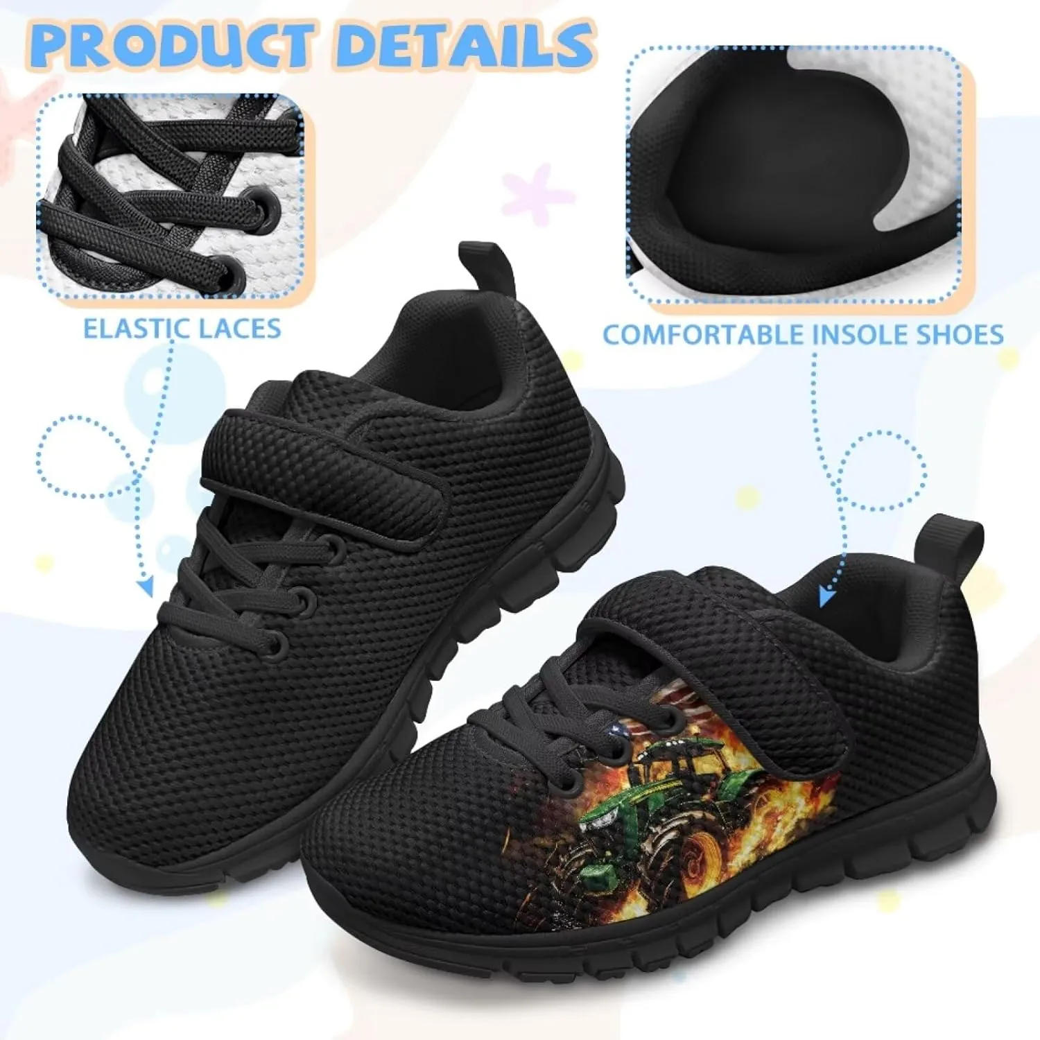 Boys Shoes Kids Sneakers Breathable Athletic Running Tennis Shoes for Little Kid/Big Kid US 11-2.5