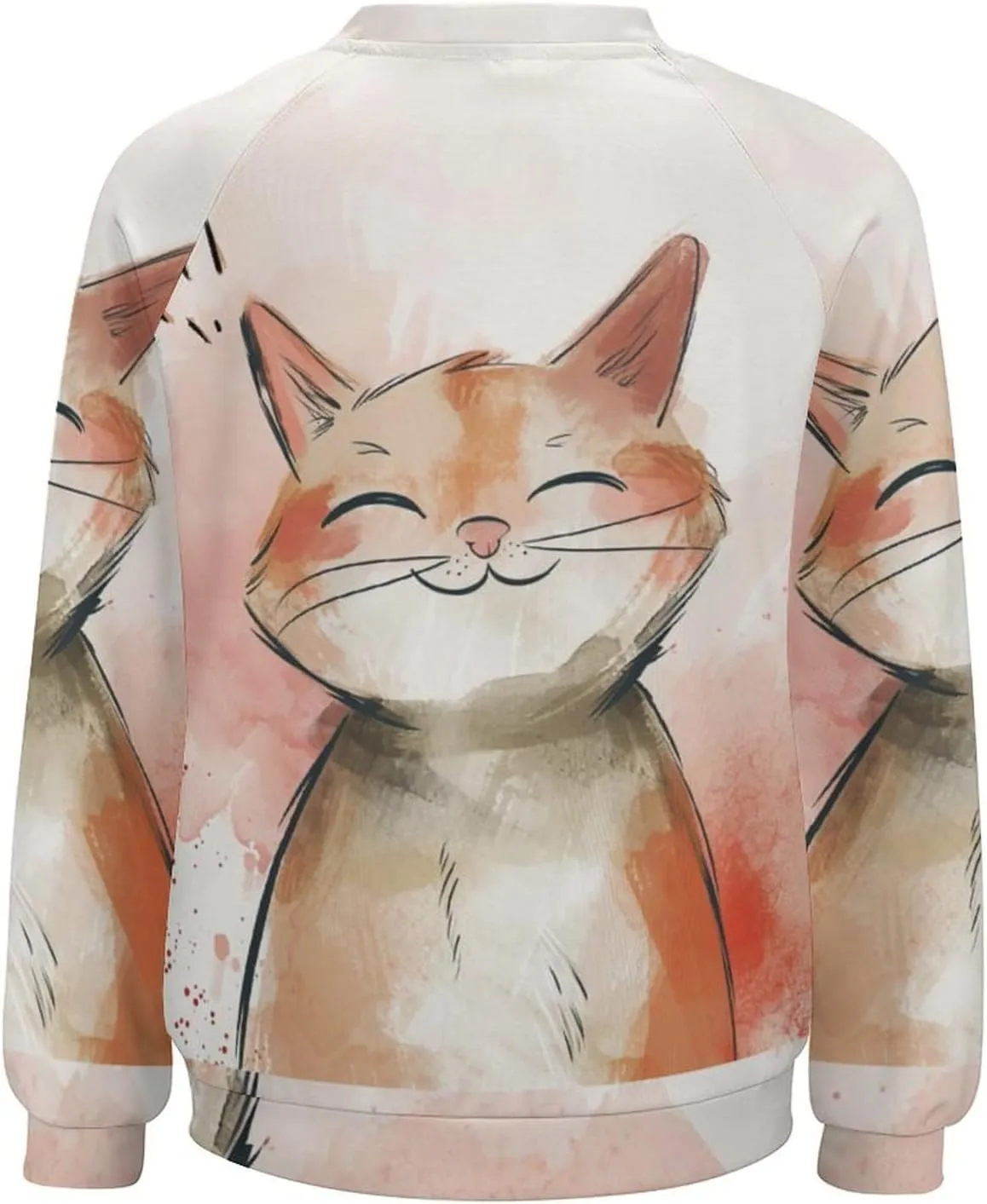 Cat Sweatshirts for Women Funny Long Sleeve Cute Cat Tee Shirts Graphic Womens Crew Neck Sweatshirt Pullover Tops