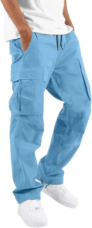 Chinos Trousers Men Linen Hiking Tactical Elastic Waist Smarty Skinny Public Wide Leg Casual Motorcycle with