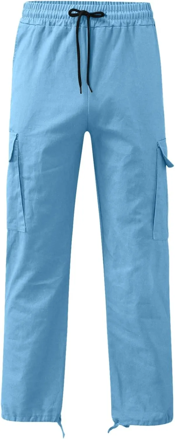 Chinos Trousers Men Linen Hiking Tactical Elastic Waist Smarty Skinny Public Wide Leg Casual Motorcycle with