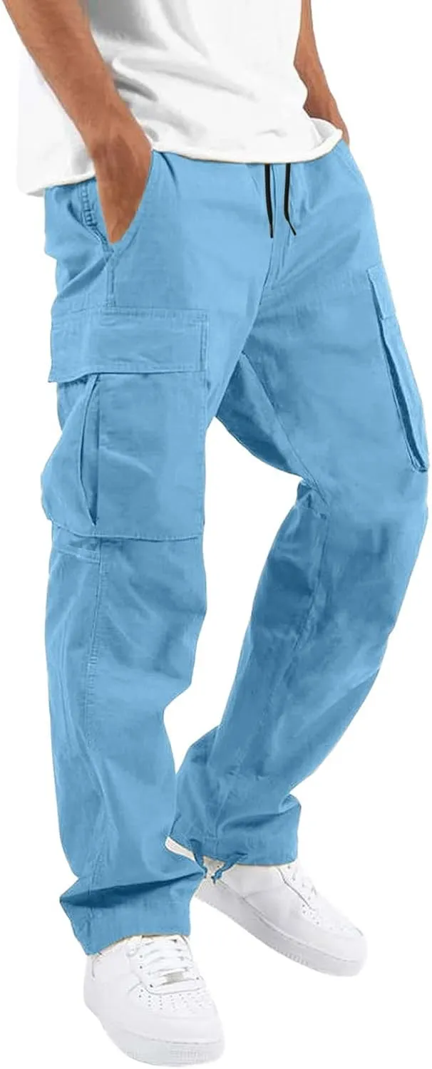 Chinos Trousers Men Linen Hiking Tactical Elastic Waist Smarty Skinny Public Wide Leg Casual Motorcycle with