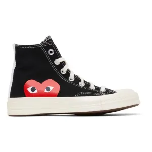 Comme des Garcons Play Black Converse Edition Half Heart Chuck 70 High Sneakers