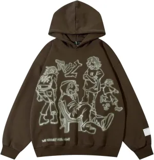 COOLMONAR Men's Fashion Pullover Hoodie Sweatshirt Fleece Pullover Heart Hip Hop Streetwear Casual Sweatshirt Hooded