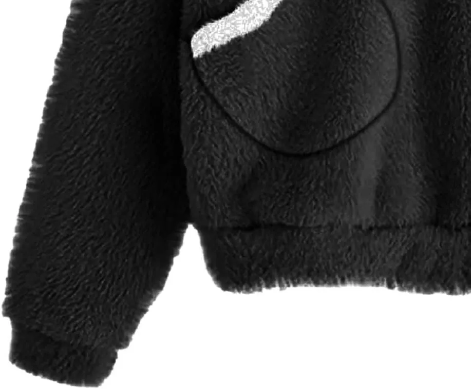 CORIRESHA Women's Cute Teddy Bear Ears Fleece Hoodie Sweatshirt Long Sleeve Warm Plush Pullover Top with Pockets