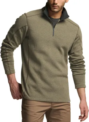 CQR Men's Thermal Fleece Half Zip Pullover, Winter Outdoor Warm Sweater, Lightweight Long Sleeve Sweatshirt