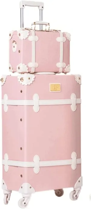 Durable Vintage Cabin Luggage Light and Safe PU Leather Rolling Luggage Set Suitcase Wheel Trolley Multifunctional Partition Handbag Carry On