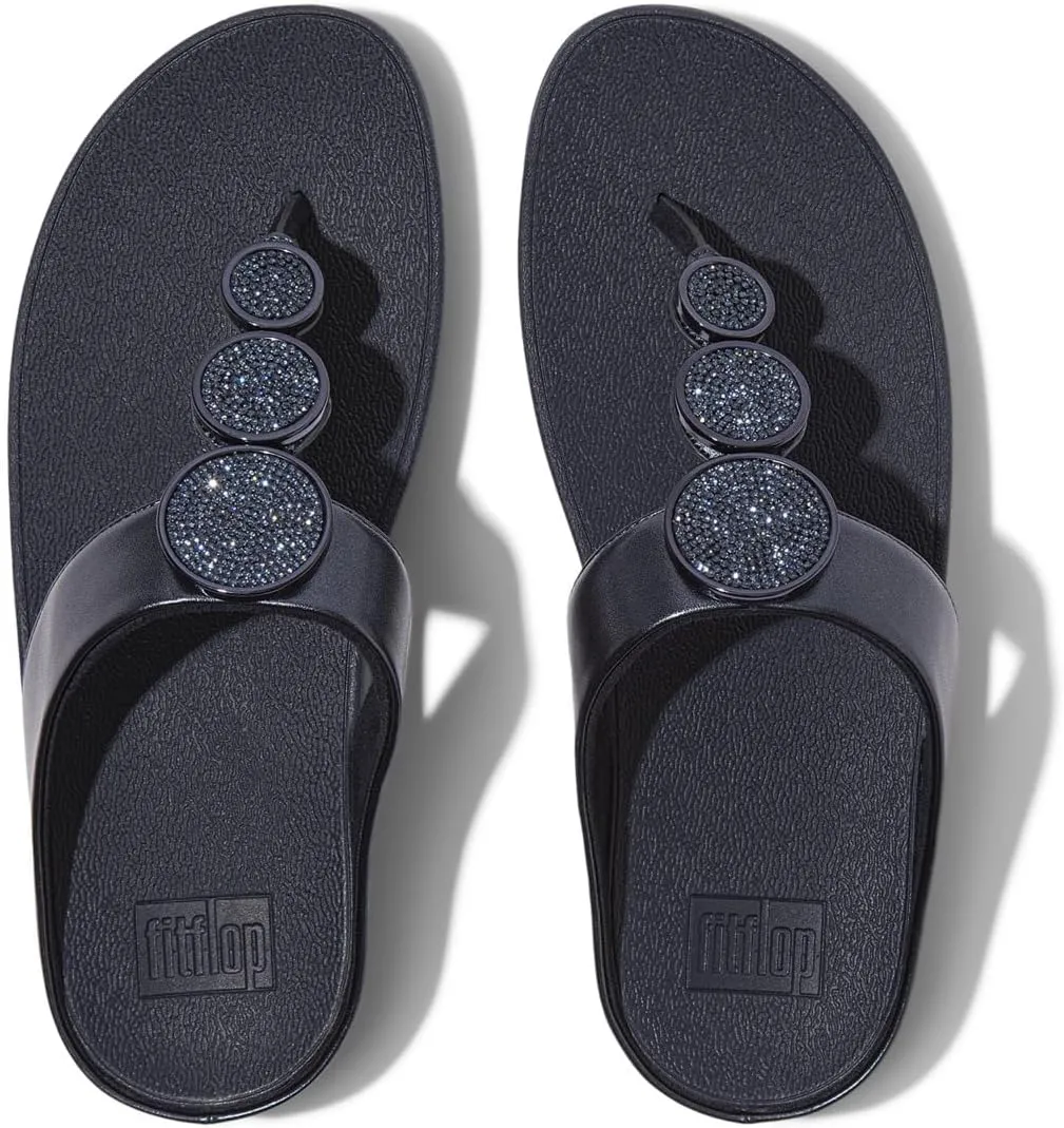 FitFlop Women's Halo Bead-Circle Metallic Toe-Post Sandals Wedge