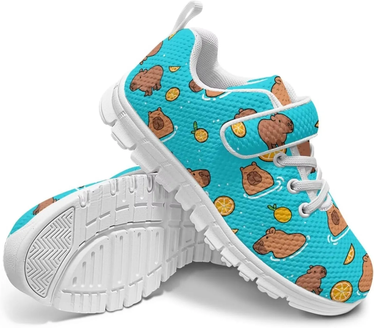 Forchrinse Capybara Print Kids Sneakers for Boys Girls Carton Running Tennis Shoes Sport Toddler Walking Sneakers Causal School Shoes Gift Birthday