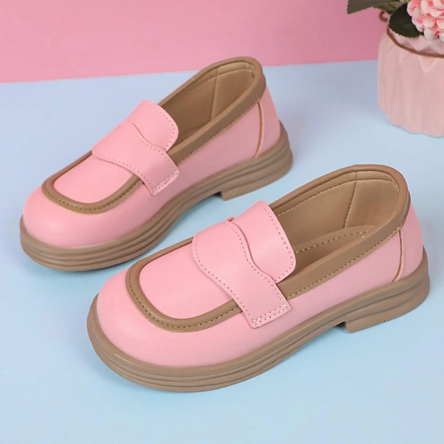 Girls Dress Shoes Chunky Loafers for Girl Platform Loafers School Uniform Slip On Shoes School Shoes for Teen Girls
