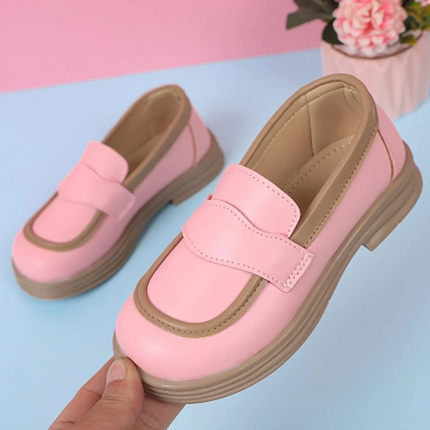 Girls Dress Shoes Chunky Loafers for Girl Platform Loafers School Uniform Slip On Shoes School Shoes for Teen Girls