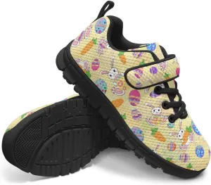 Girls Easter Shoes School Single Buckle Sneakers Breathable Mesh Running Tennis Shoes for Little Kid/Big Kid