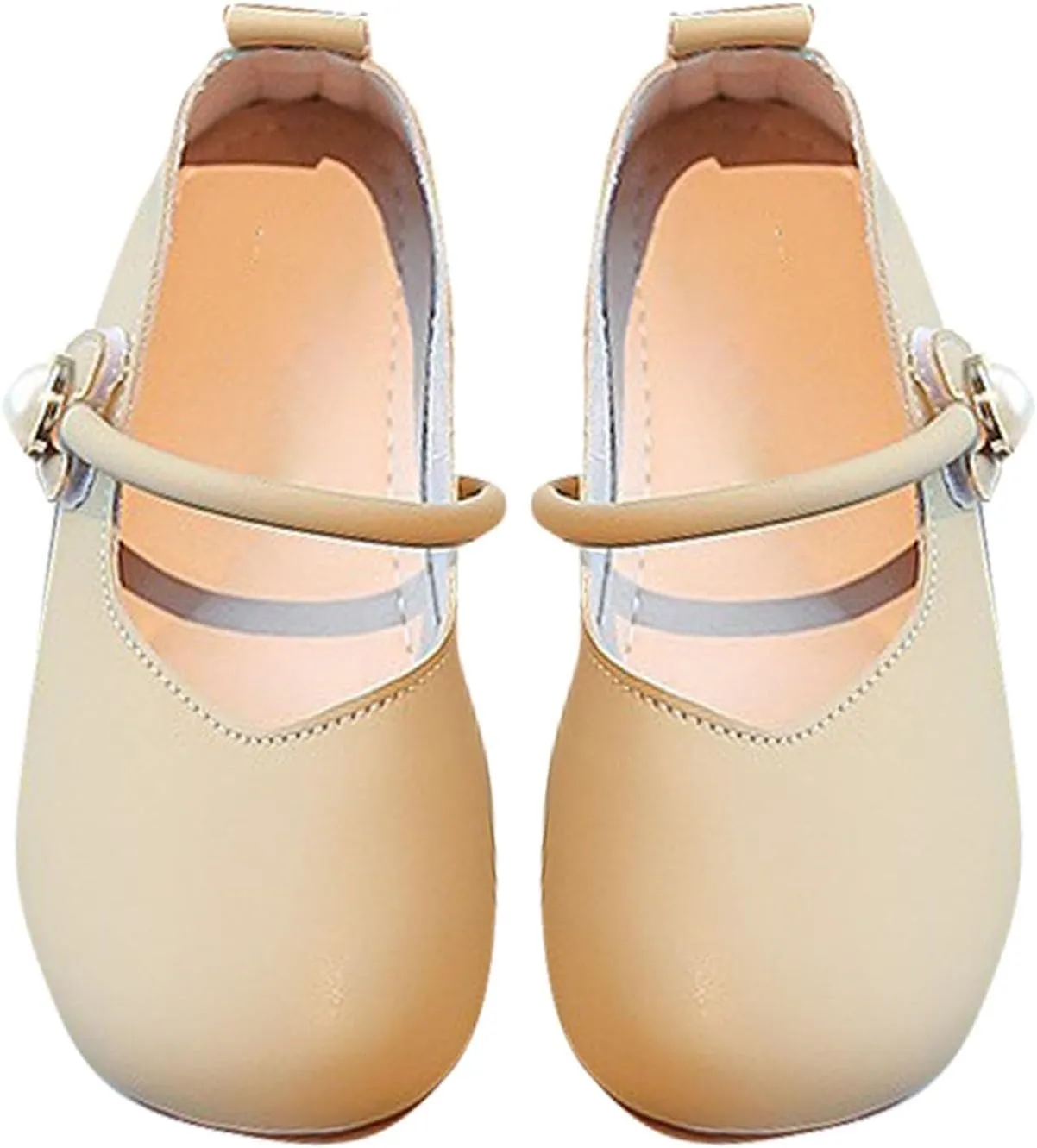 Girls Wedding Flat𝐬 Solid Flower Mary Jane Dress Shoes Square Toe Ballet Soft Sole Slip On Flat for Part𝐲 School