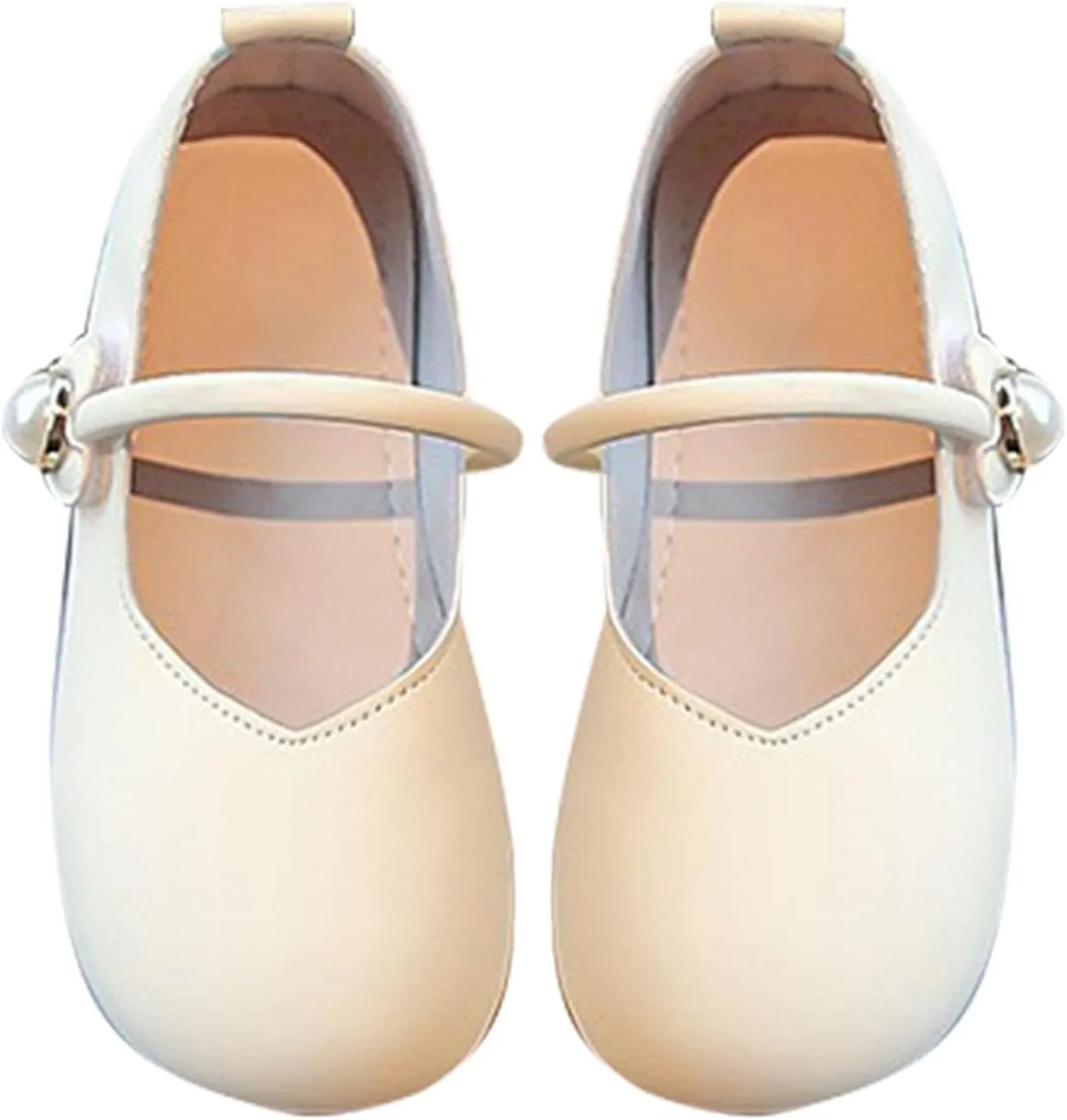 Girls Wedding Flat𝐬 Solid Flower Mary Jane Dress Shoes Square Toe Ballet Soft Sole Slip On Flat for Part𝐲 School