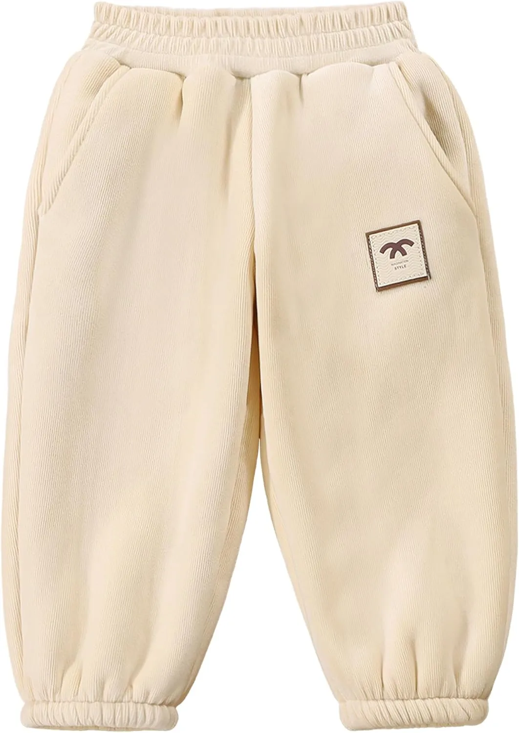 Happy Cherry Toddler Kid Casual Fleece Lined Jogger Pants Winter Warm Regular Fit Sweatpants 1-12Y