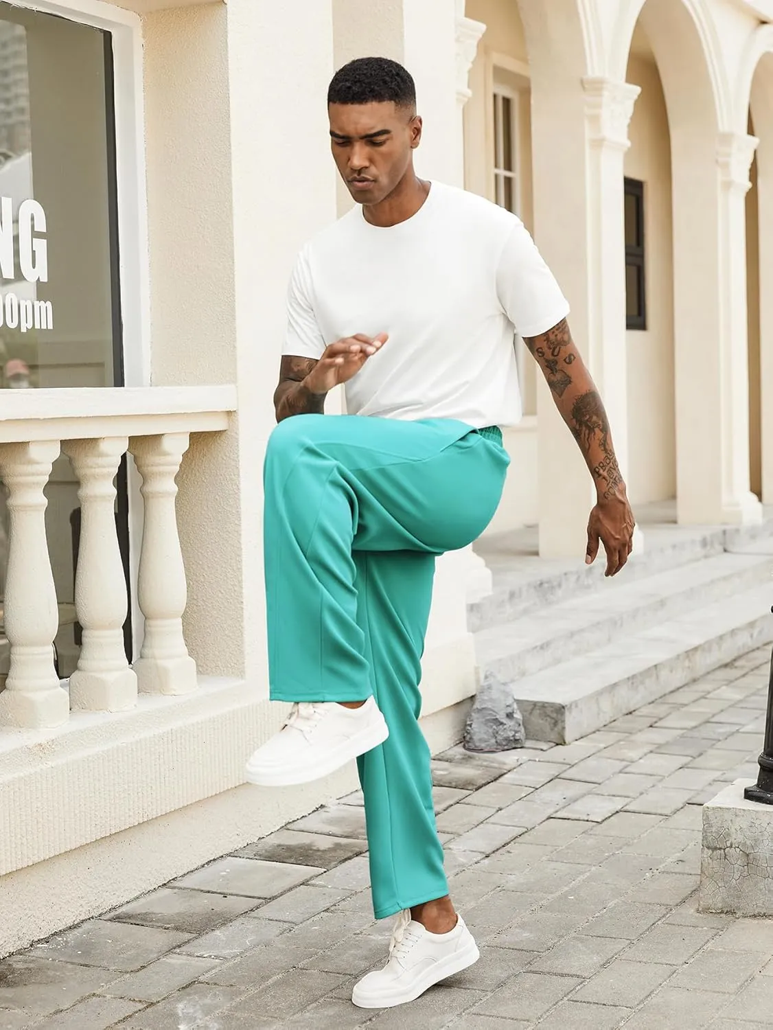 Hardaddy Men's Yoga Sweatpants Athletic Lounge Pants Open Bottom Casual Drawstring Jogger Pants for Men with Pockets