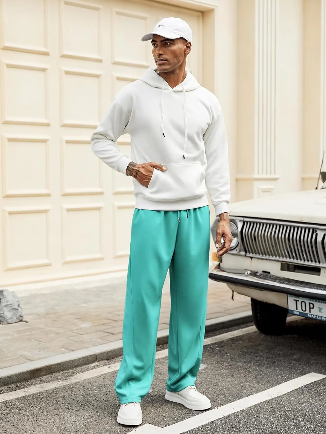 Hardaddy Men's Yoga Sweatpants Athletic Lounge Pants Open Bottom Casual Drawstring Jogger Pants for Men with Pockets