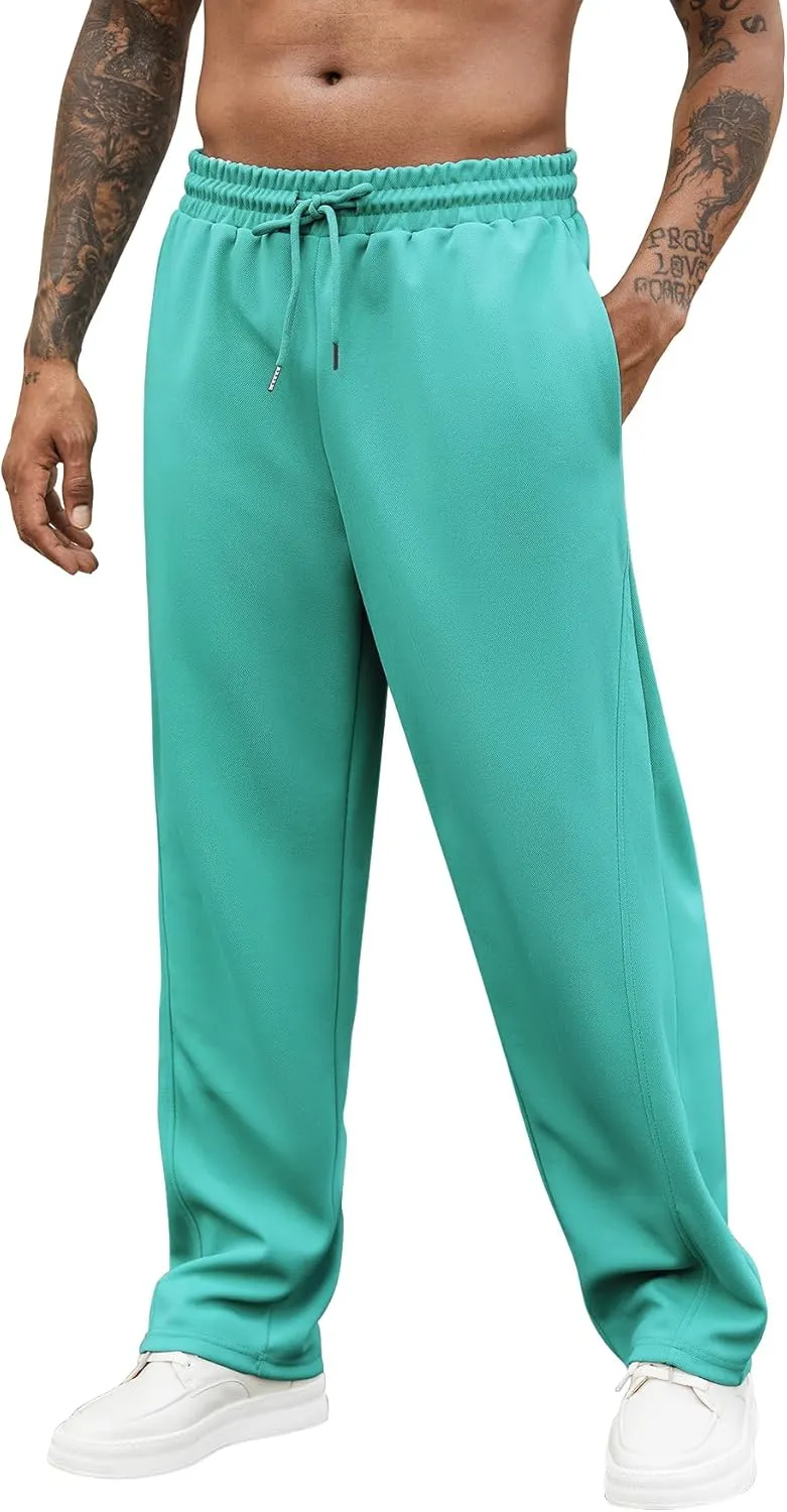 Hardaddy Men's Yoga Sweatpants Athletic Lounge Pants Open Bottom Casual Drawstring Jogger Pants for Men with Pockets