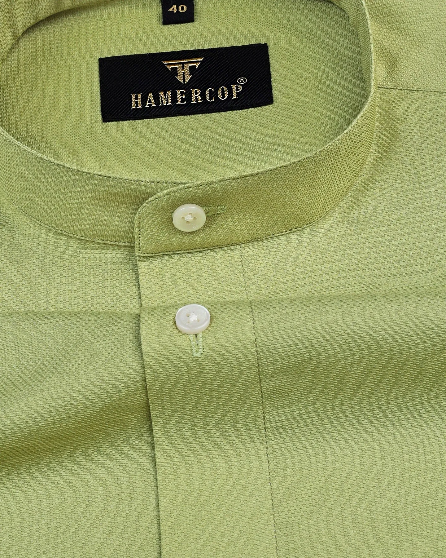 Iconic Olive Green Dobby Cotton Solid Shirt