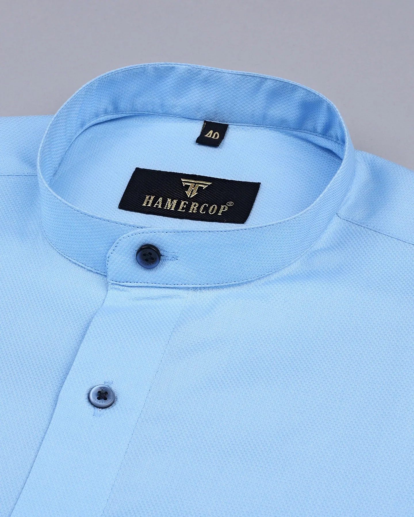 Iconic SkyBlue Dobby Cotton Solid Shirt