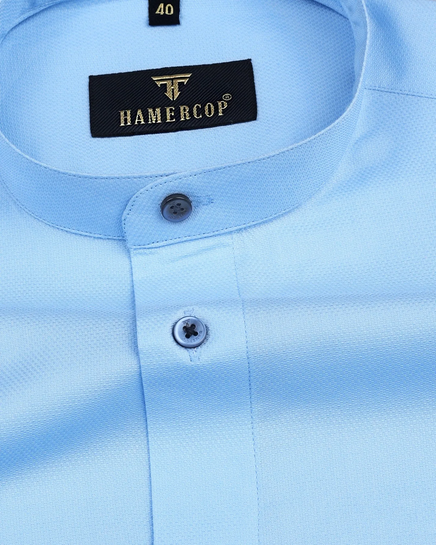 Iconic SkyBlue Dobby Cotton Solid Shirt