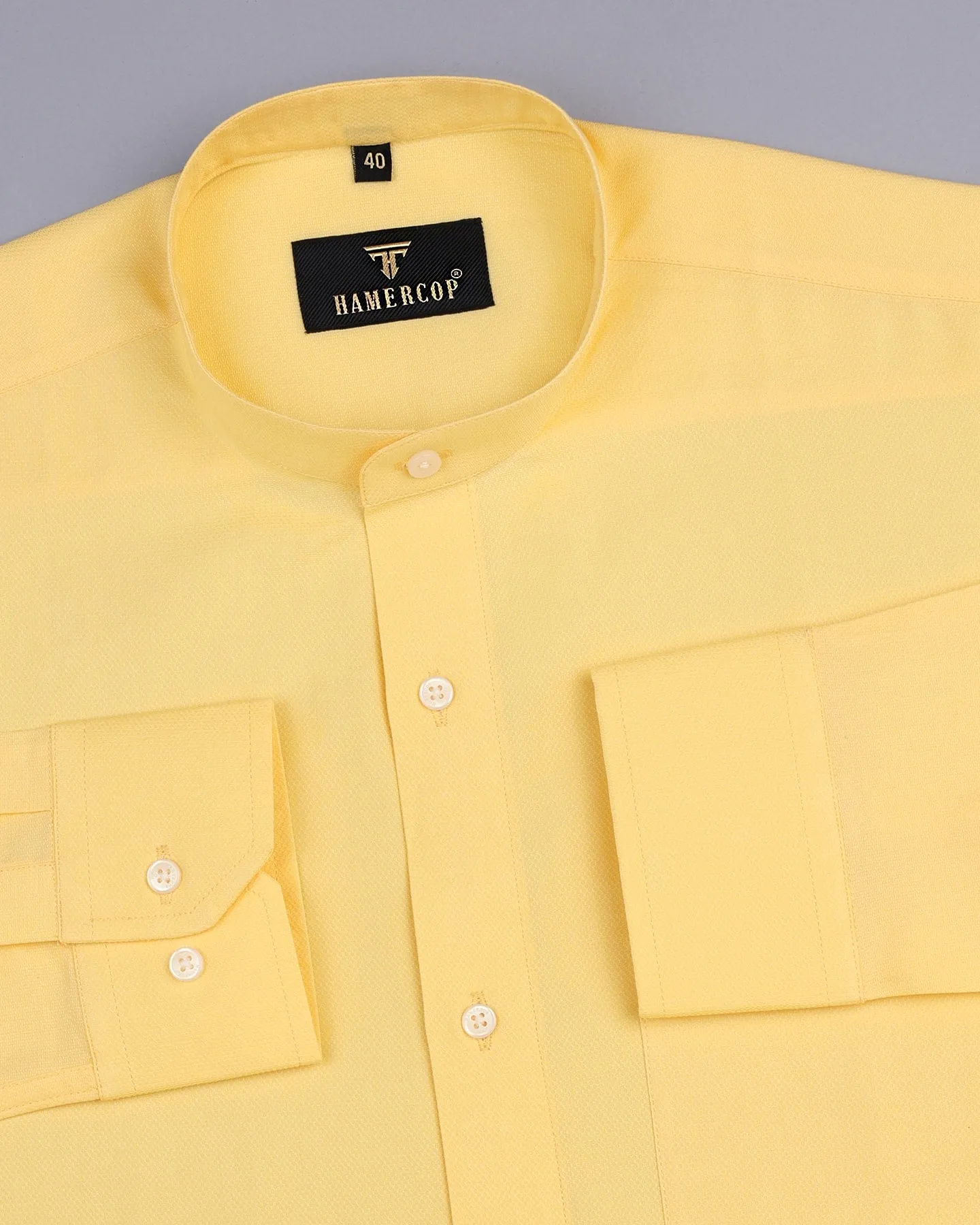 Iconic Yellow Dobby Cotton Solid Shirt