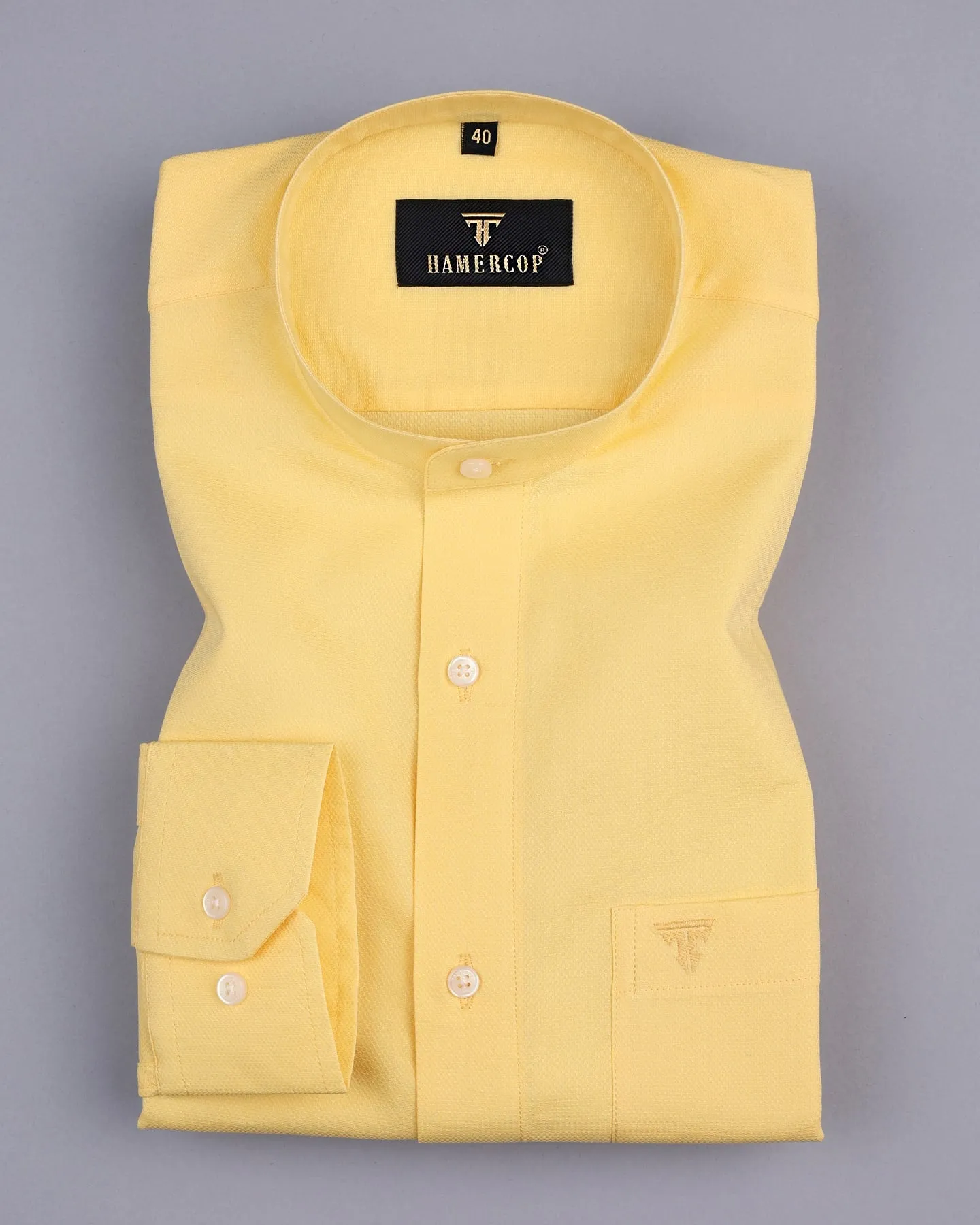 Iconic Yellow Dobby Cotton Solid Shirt