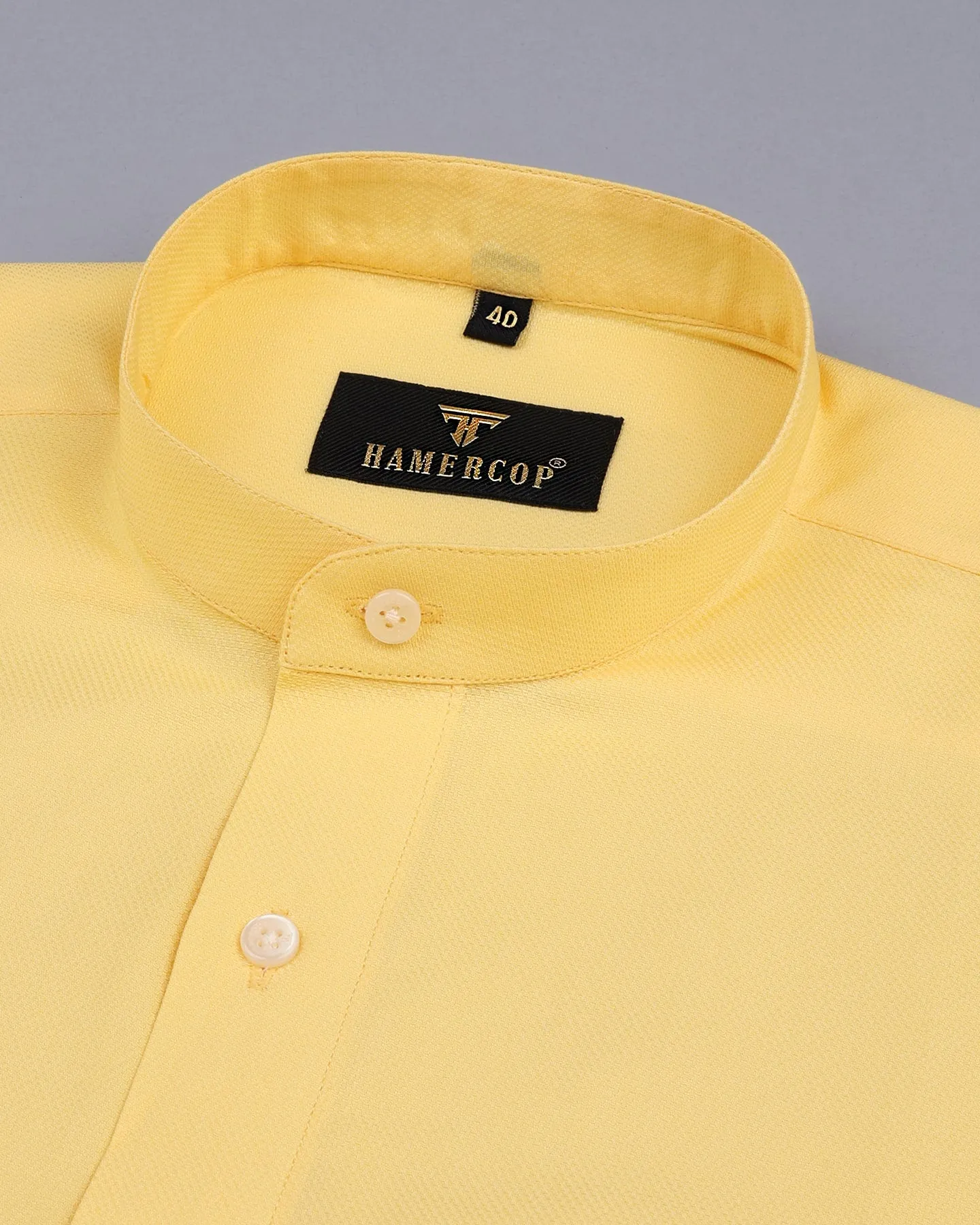 Iconic Yellow Dobby Cotton Solid Shirt