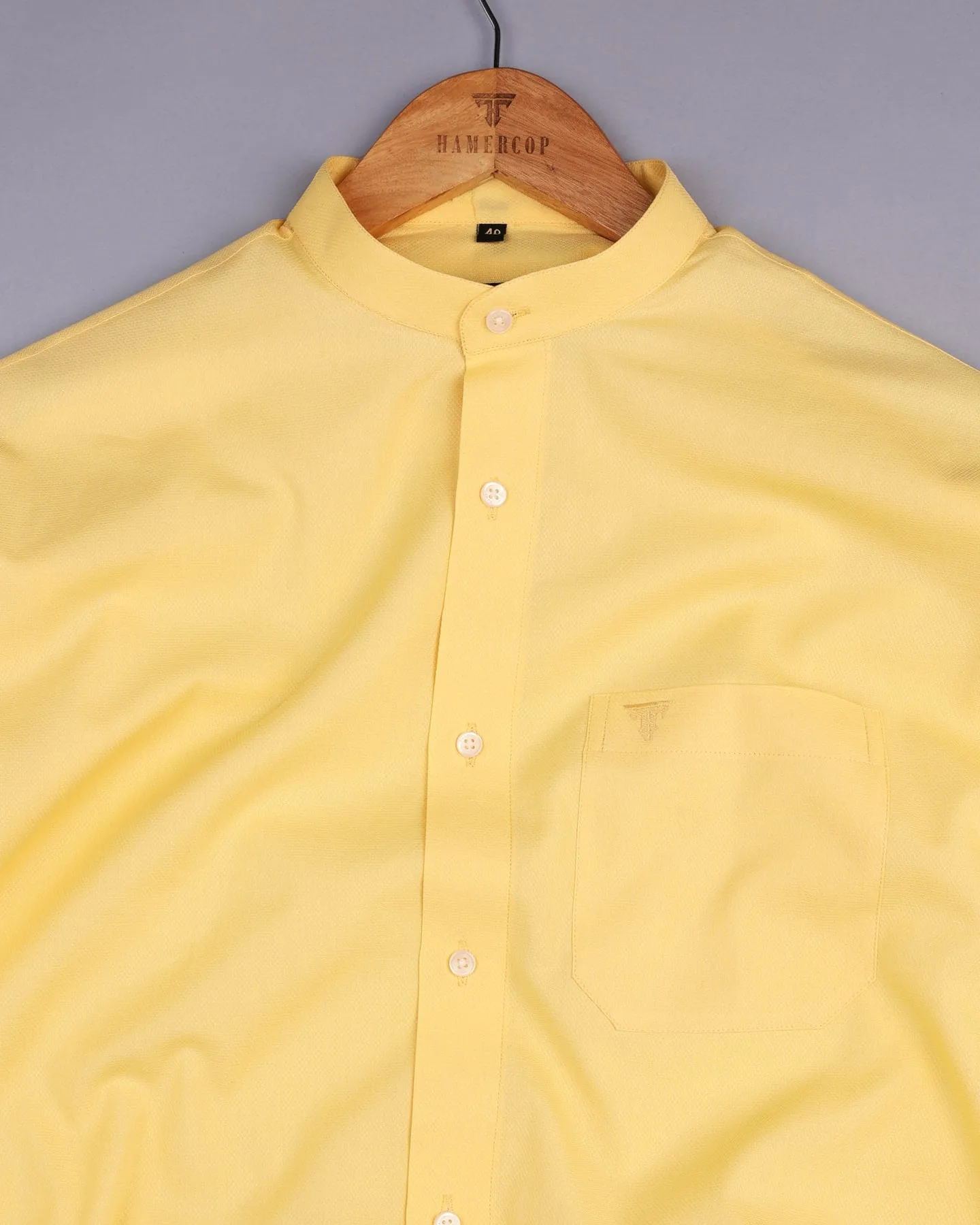 Iconic Yellow Dobby Cotton Solid Shirt