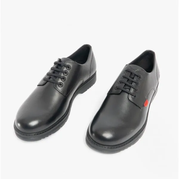 Kickers FINLEY LO Teen Boys Leather Derby Shoes Black