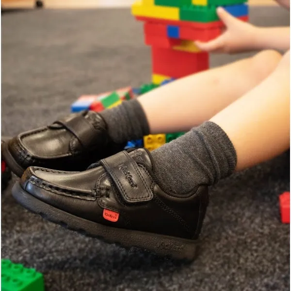 Kickers FRAGMA STRAP INFANT Moccasin Derby Shoes Black