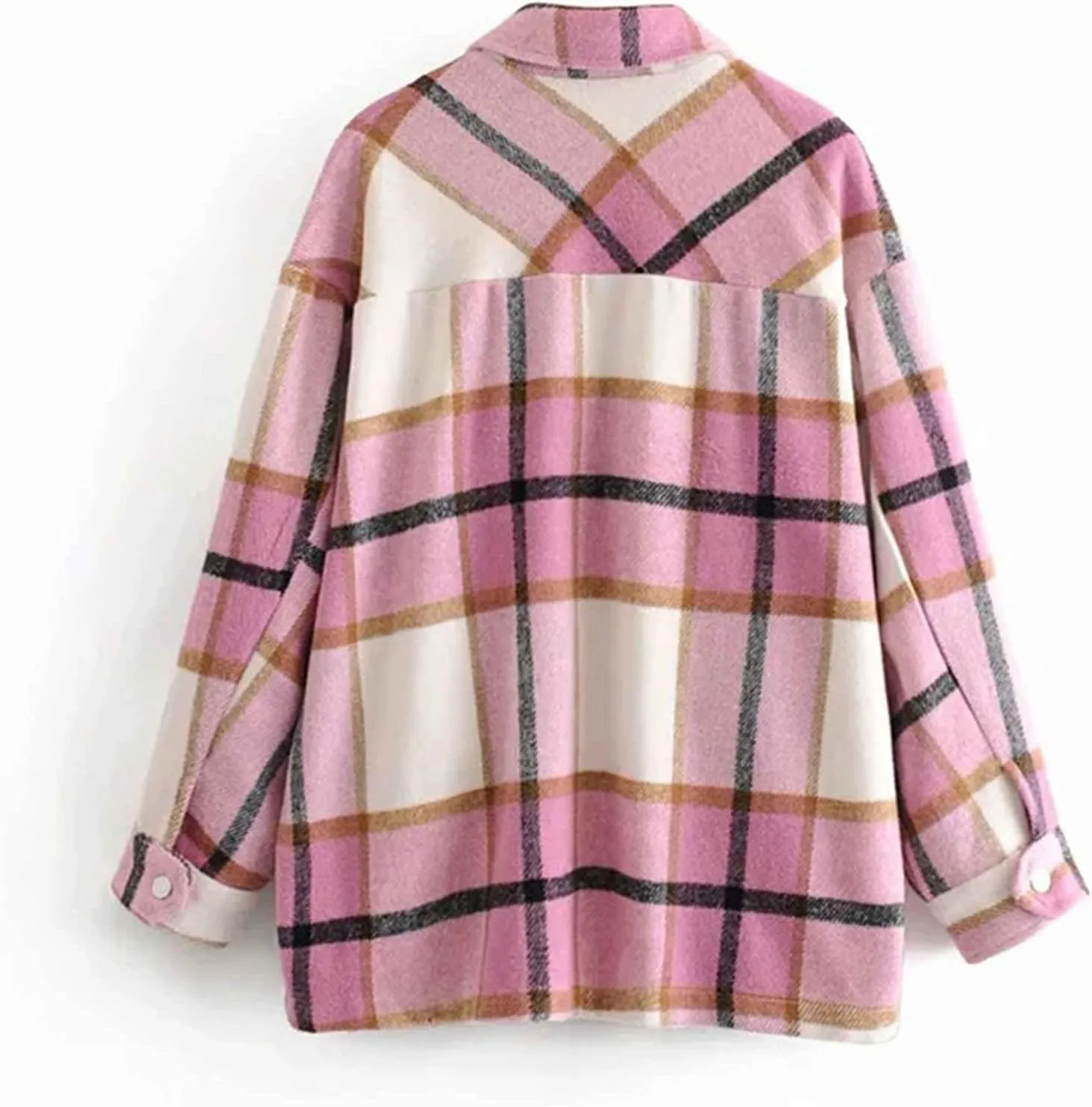 Ladies Loose Fit Tee Blouse With Chest Pockets Dressy Classic-Fit Blouse Top Soft Button Down Jacket Coats