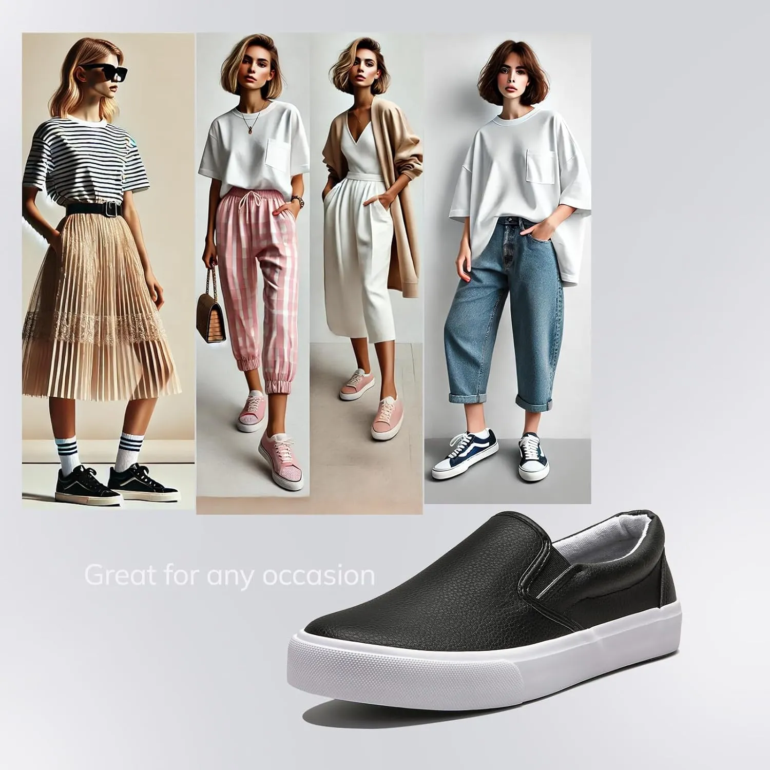 Low-Top Slip Ons Women's Fashion Sneakers Casual Canvas Sneakers for Women Comfortable Flats Breathable Padded Insole Slip on Sneakers Women Low Slip on Shoes