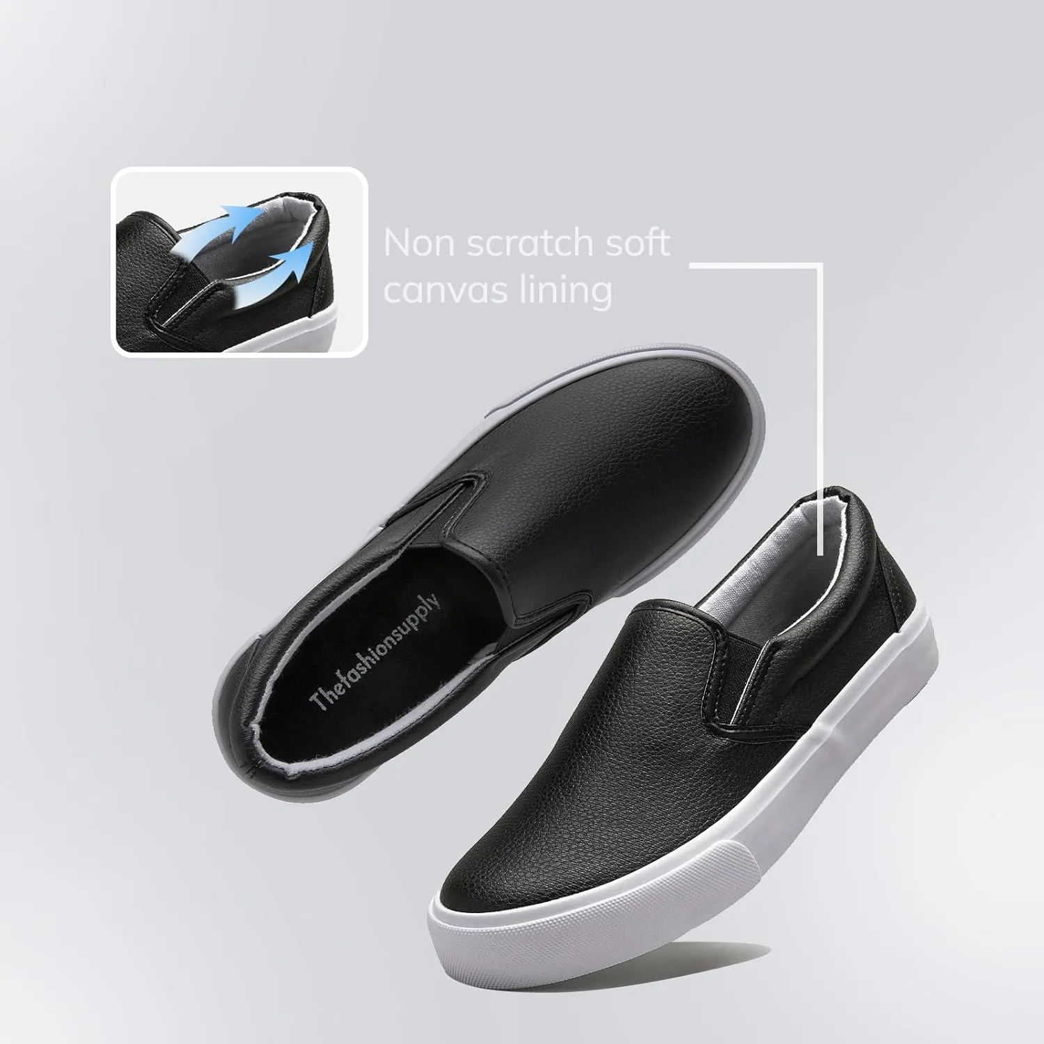 Low-Top Slip Ons Women's Fashion Sneakers Casual Canvas Sneakers for Women Comfortable Flats Breathable Padded Insole Slip on Sneakers Women Low Slip on Shoes