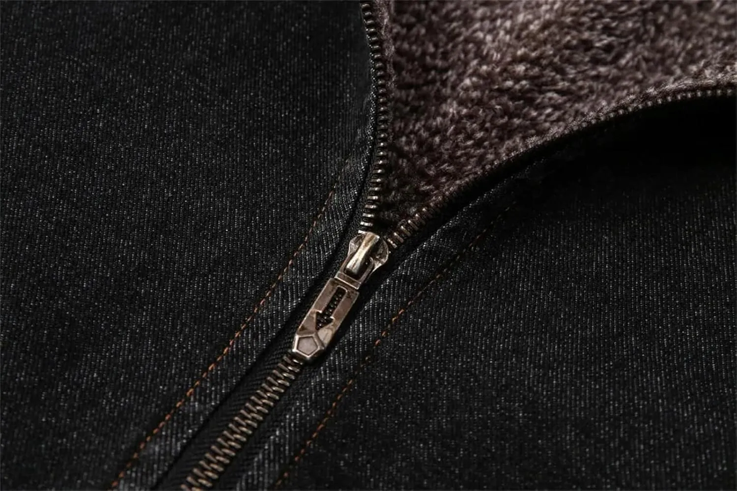 Men's Fleece Lined Denim Trucker Jacket Thick Warm Jeans Coats Casual Lapel Full Zip Winter Jacket