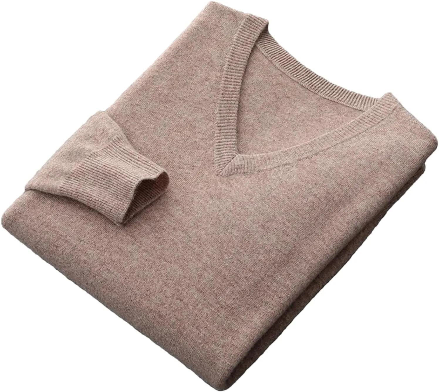 Men's Merino Wool Sweater V-Neck Pullover Top Autumn Winter Knitted Sweaters Casual Loose Jumper
