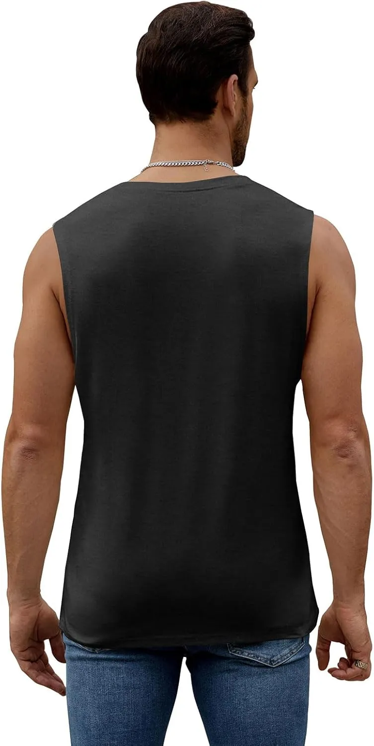 Mens Summer Beach Tank Top Tropical Hawaiian Palm Tree Print Sleeveless Shirts Muscle Tee Vacation Shirts