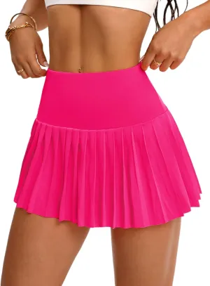 Milumia Women's Pleated Tennis Mini Skirts Golf Skirt High Waist Athletic Skort with Pocket