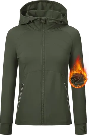 MoFiz Women's Full Zip Hiking Shirt Lightweight UPF 50  Sun Protection Running Jacket Long Sleeve Sports Outdoor Top Pockets