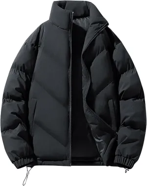 Muscularfit Men's Puffer Jacket Causal Fashion Full Zip Quilted Puffer Down Jacket Quilted Lined Winter Coats Waterproof Coat