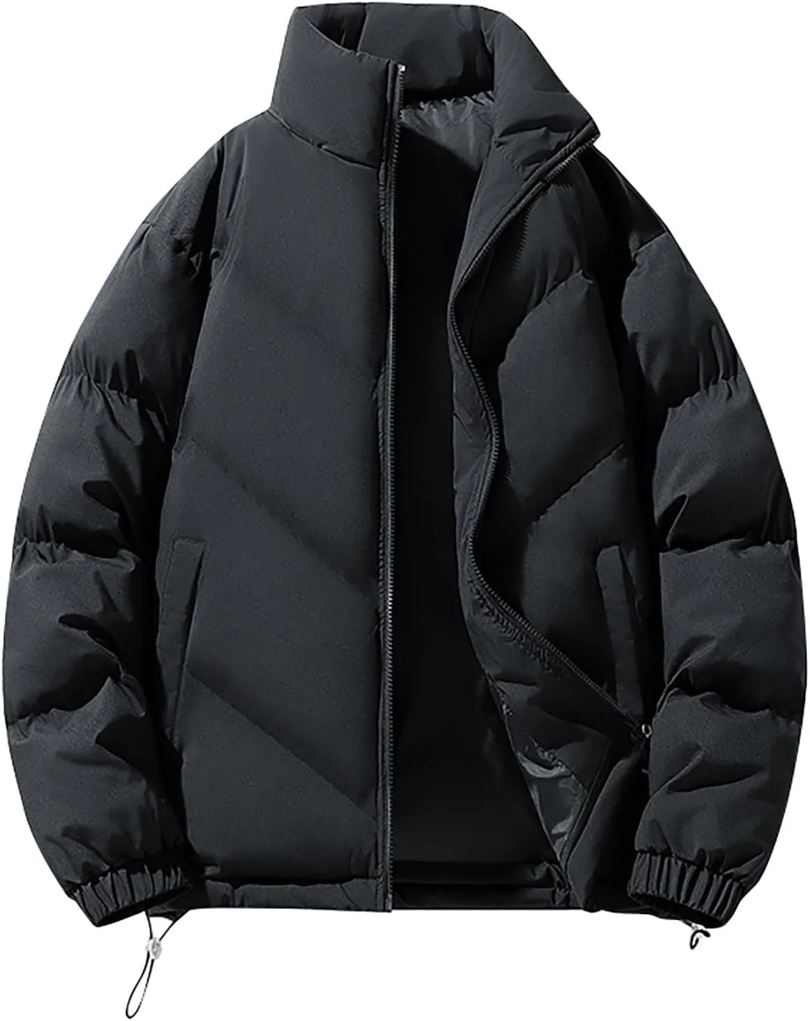 Muscularfit Men's Puffer Jacket Causal Fashion Full Zip Quilted Puffer Down Jacket Quilted Lined Winter Coats Waterproof Coat