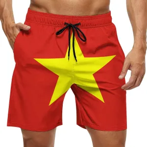 Nicaragua Flag Mens Shorts Casual Classic Fit Drawstring Summer Workout Beach Shorts Quick Dry with Elastic Waist and Pockets